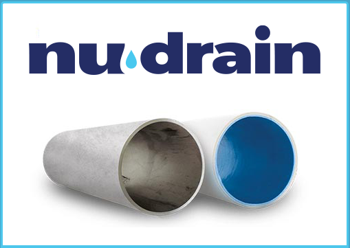 Une canalisation avant et après pose de la gaine NuDrain